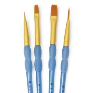 Royal & Langnickel Crafters Choice Rubber Grip Brush Set - (4 Pieces) Assortment